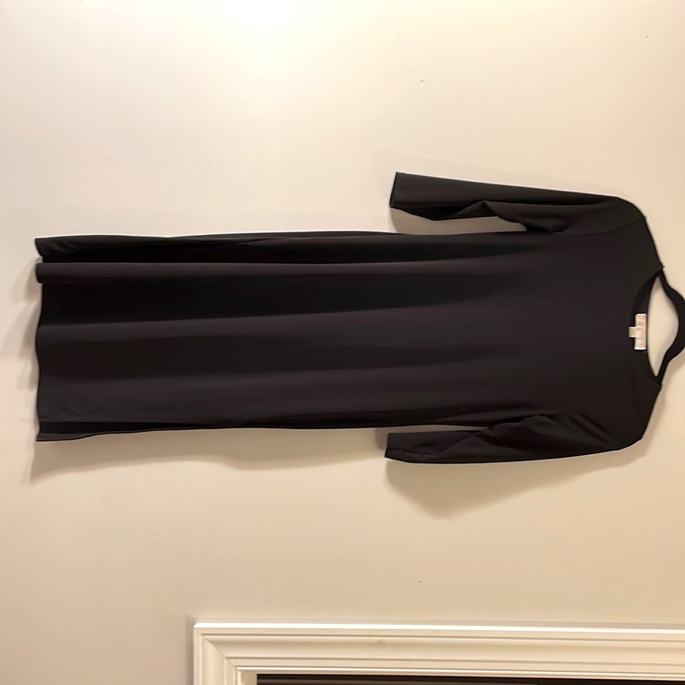 Micheal Kors Black 3/4 sleeve midi dress with slits